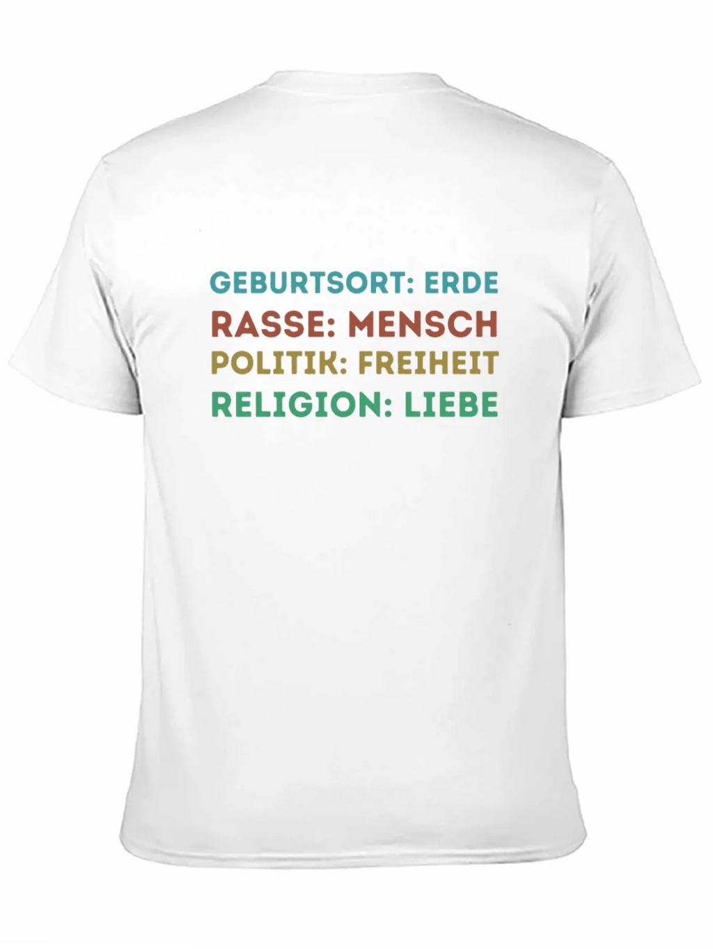Birthplace Earth Human Race Freedom Love T-Shirt product image 2