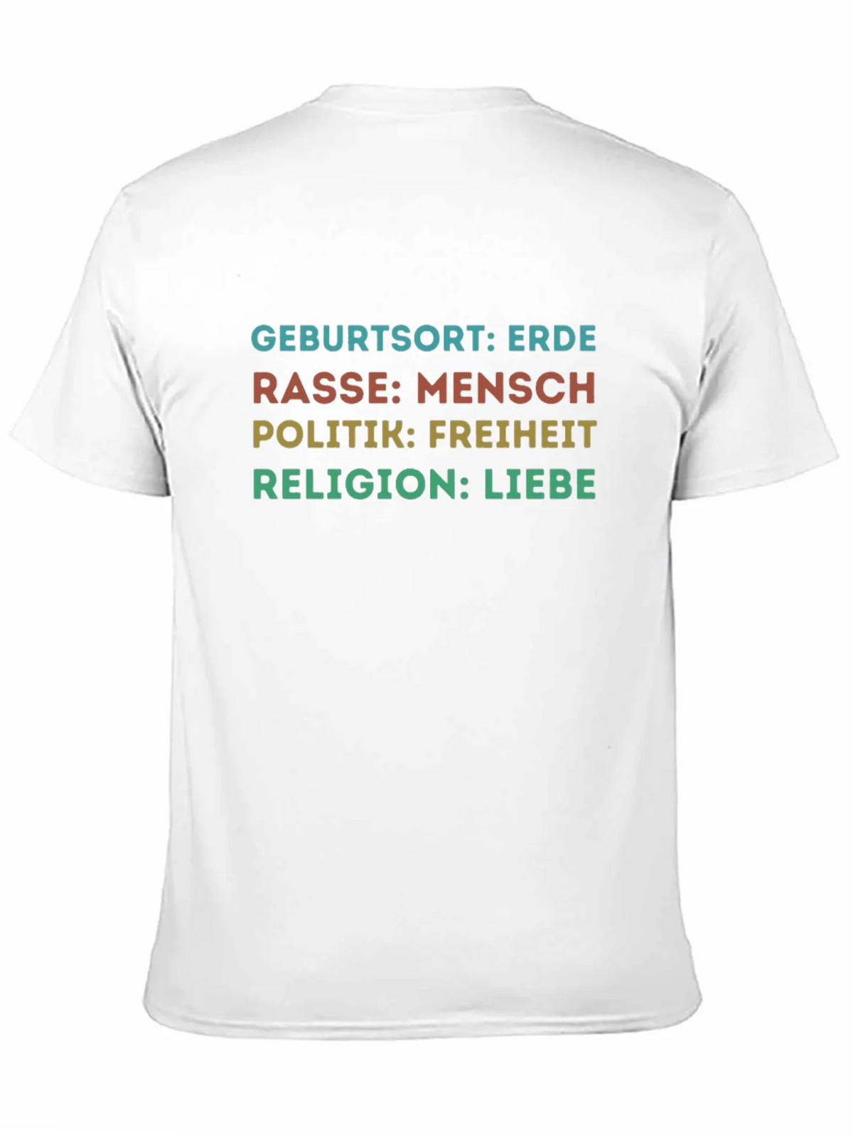 Birthplace Earth Human Race Freedom Love T-Shirt product image 2