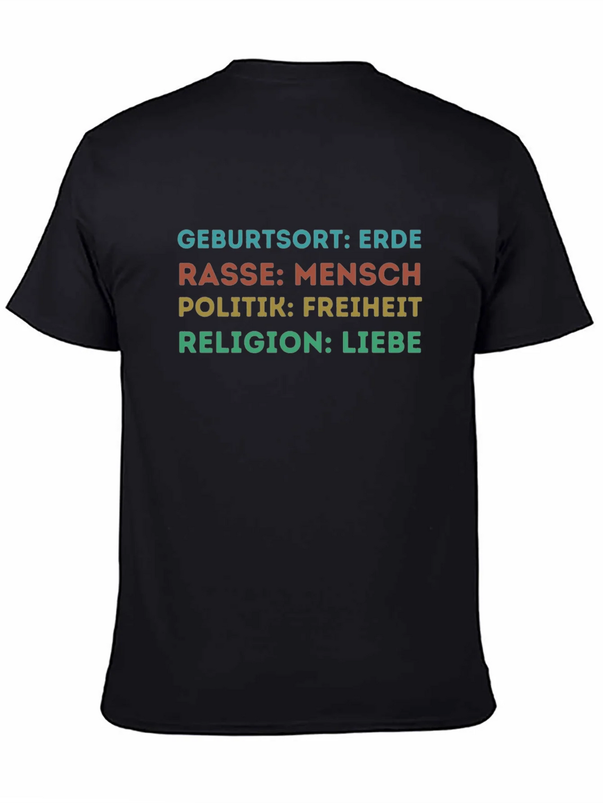 Birthplace Earth Human Race Freedom Love T-Shirt product image 7