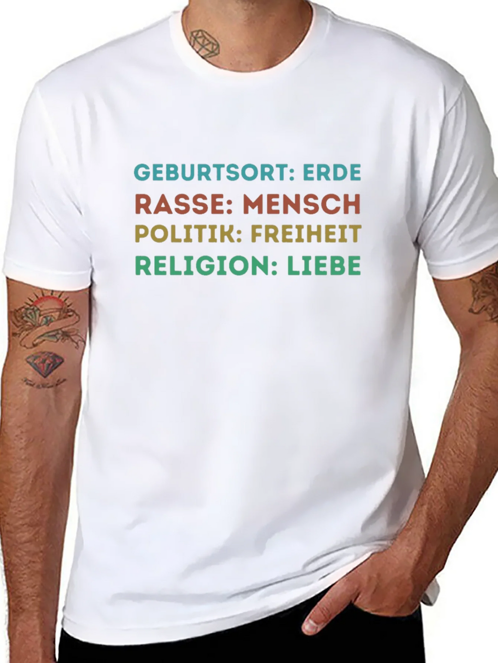 Birthplace Earth Human Race Freedom Love T-Shirt product image 10