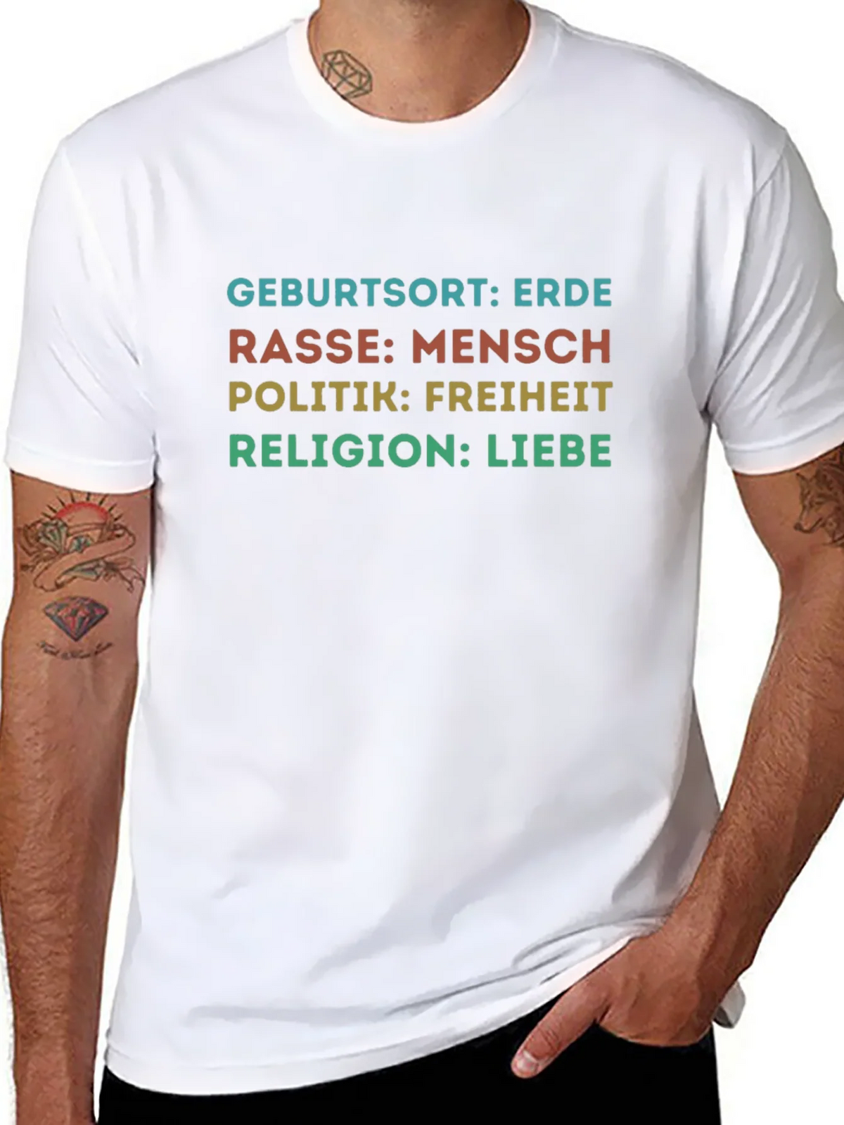 Birthplace Earth Human Race Freedom Love T-Shirt product image 10