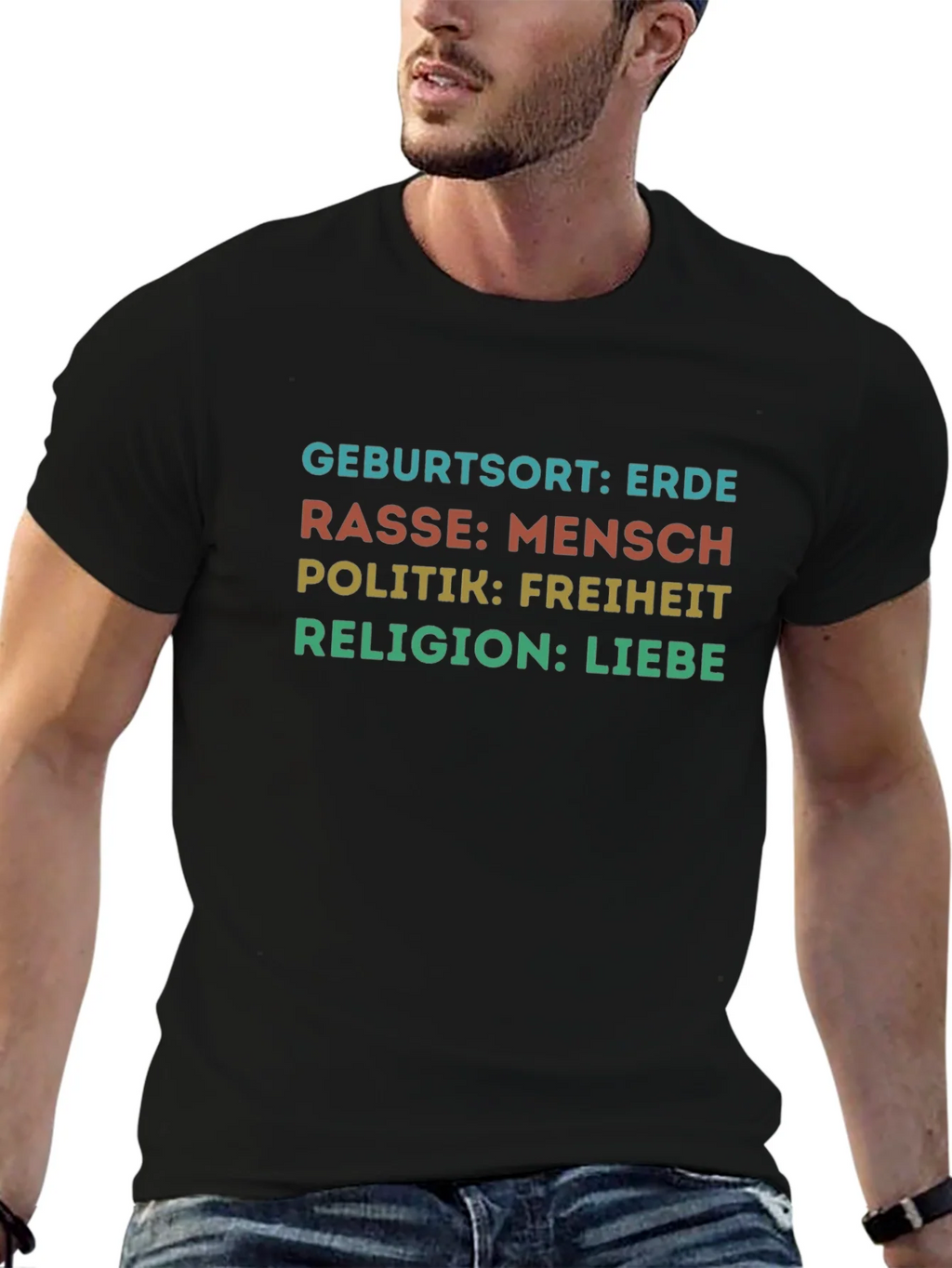 Birthplace Earth Human Race Freedom Love T-Shirt product image 9