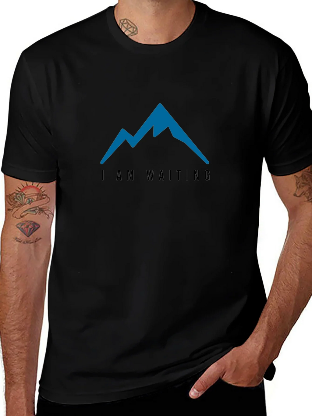 I am Waiting Mountain Tee - Mens Black T-Shirt product image 1
