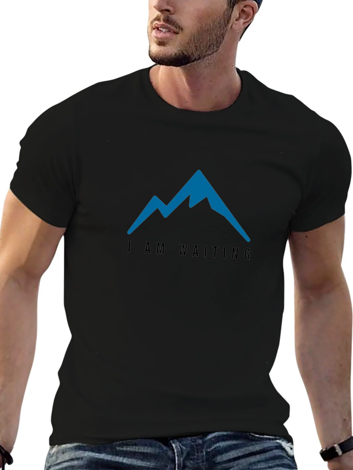 I am Waiting Mountain Tee - Mens Black T-Shirt product image 5