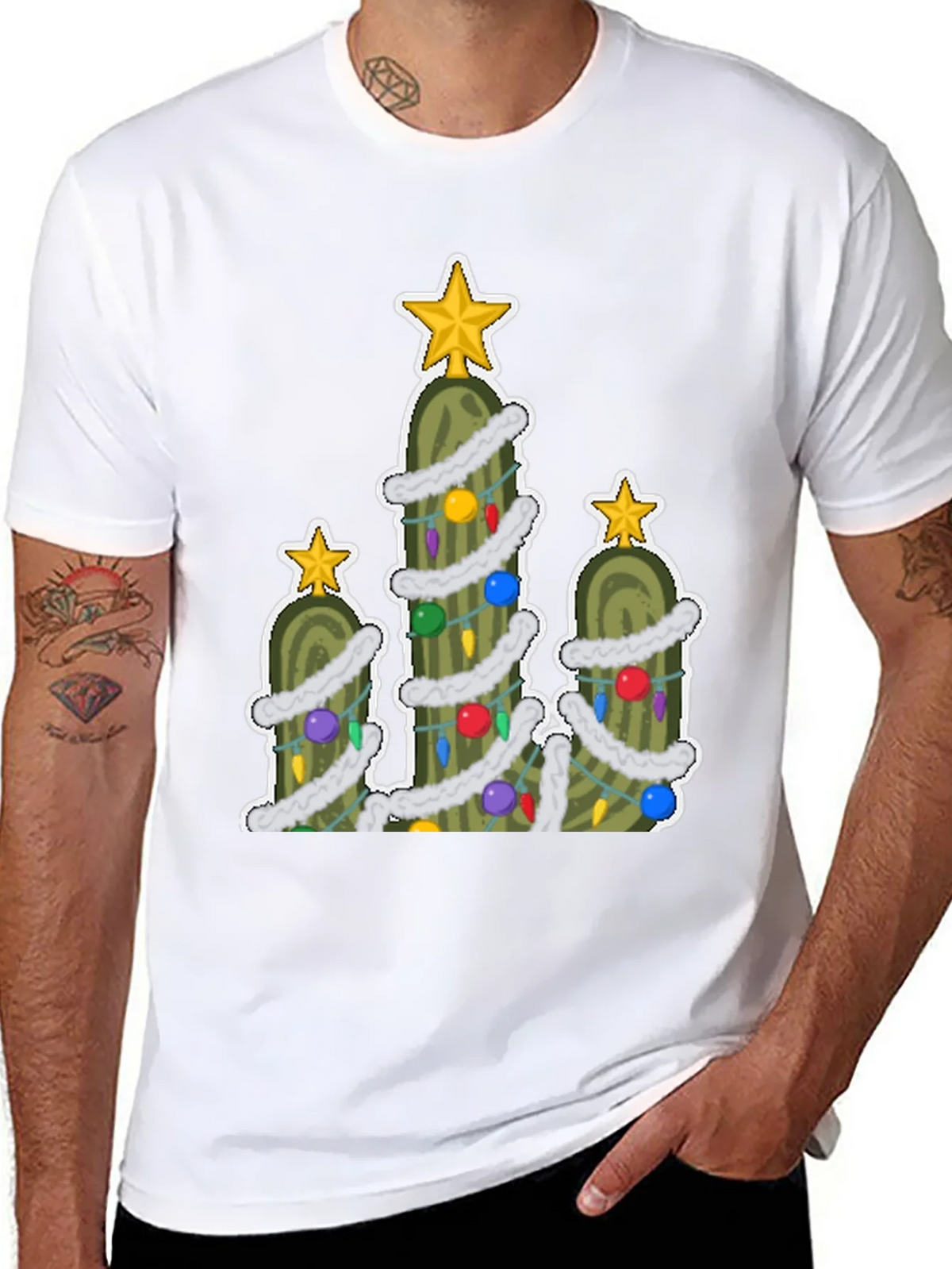 Pickle Christmas Tree T-Shirt - Holiday Fun! product image 10