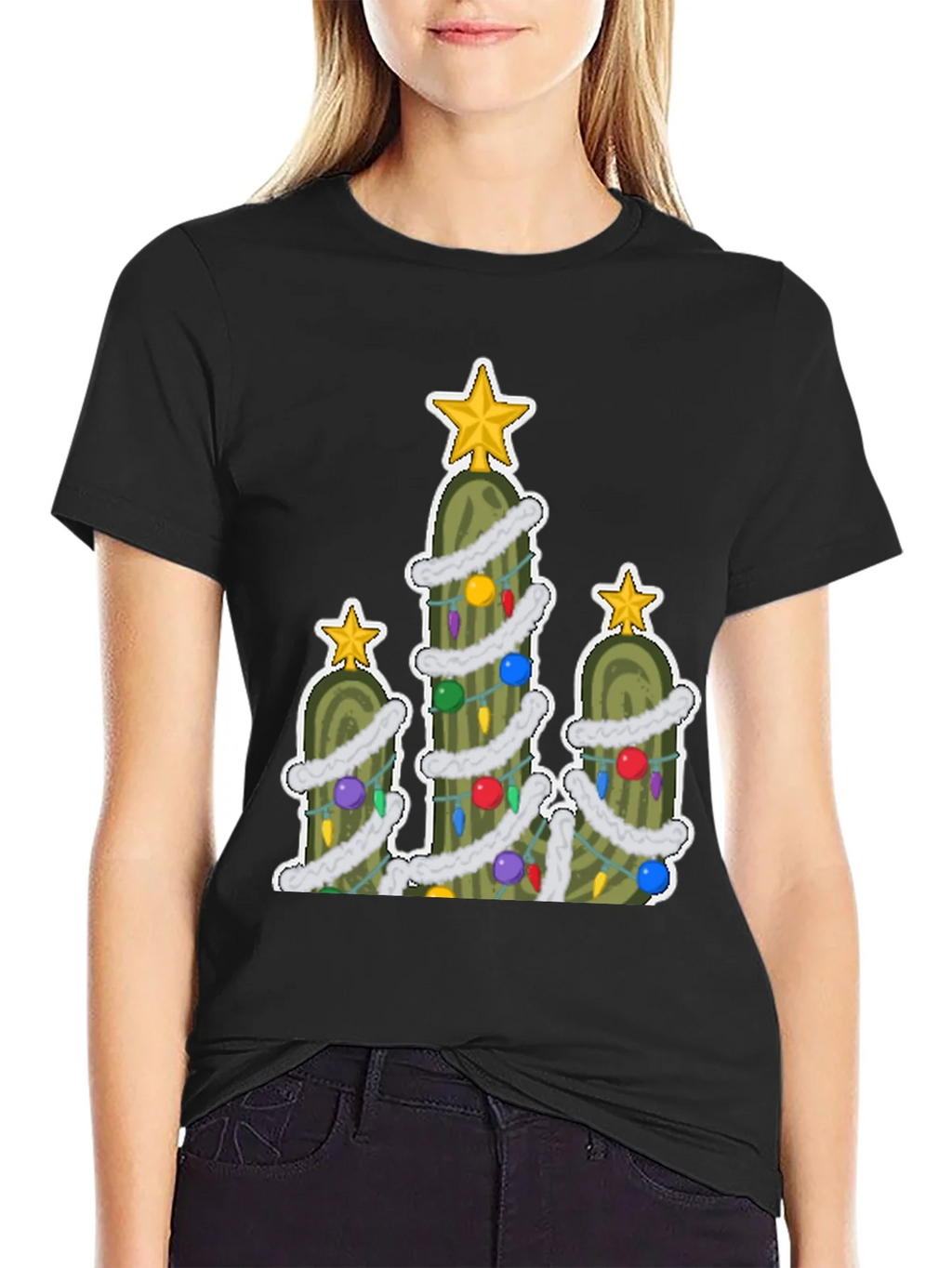 Pickle Christmas Tree T-Shirt - Holiday Fun! product image 5