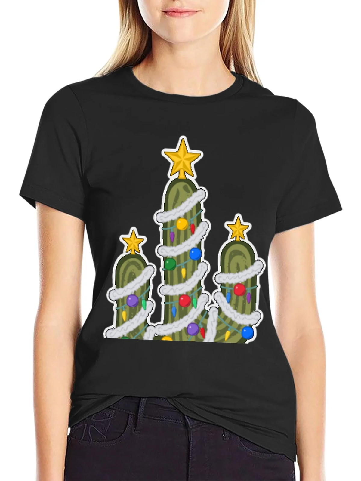 Pickle Christmas Tree T-Shirt - Holiday Fun! product image 5