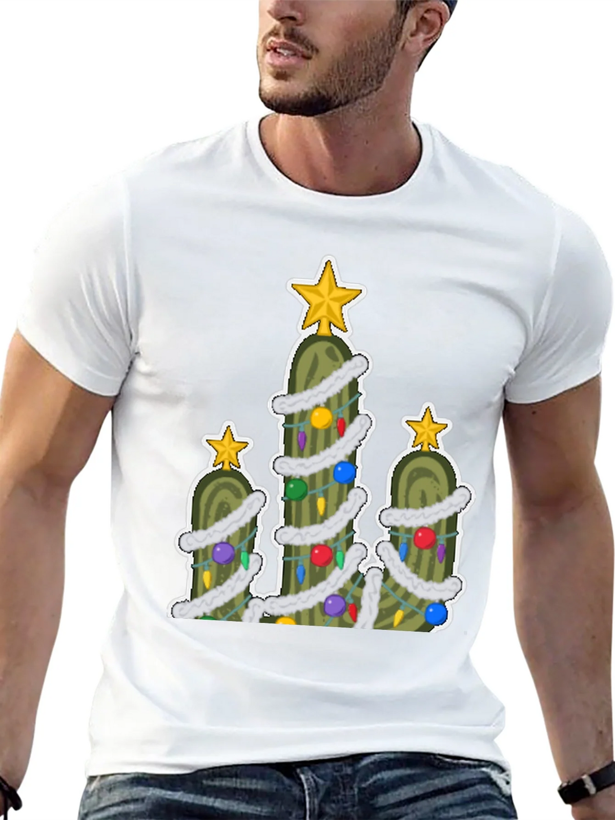 Pickle Christmas Tree T-Shirt - Holiday Fun! product image 4