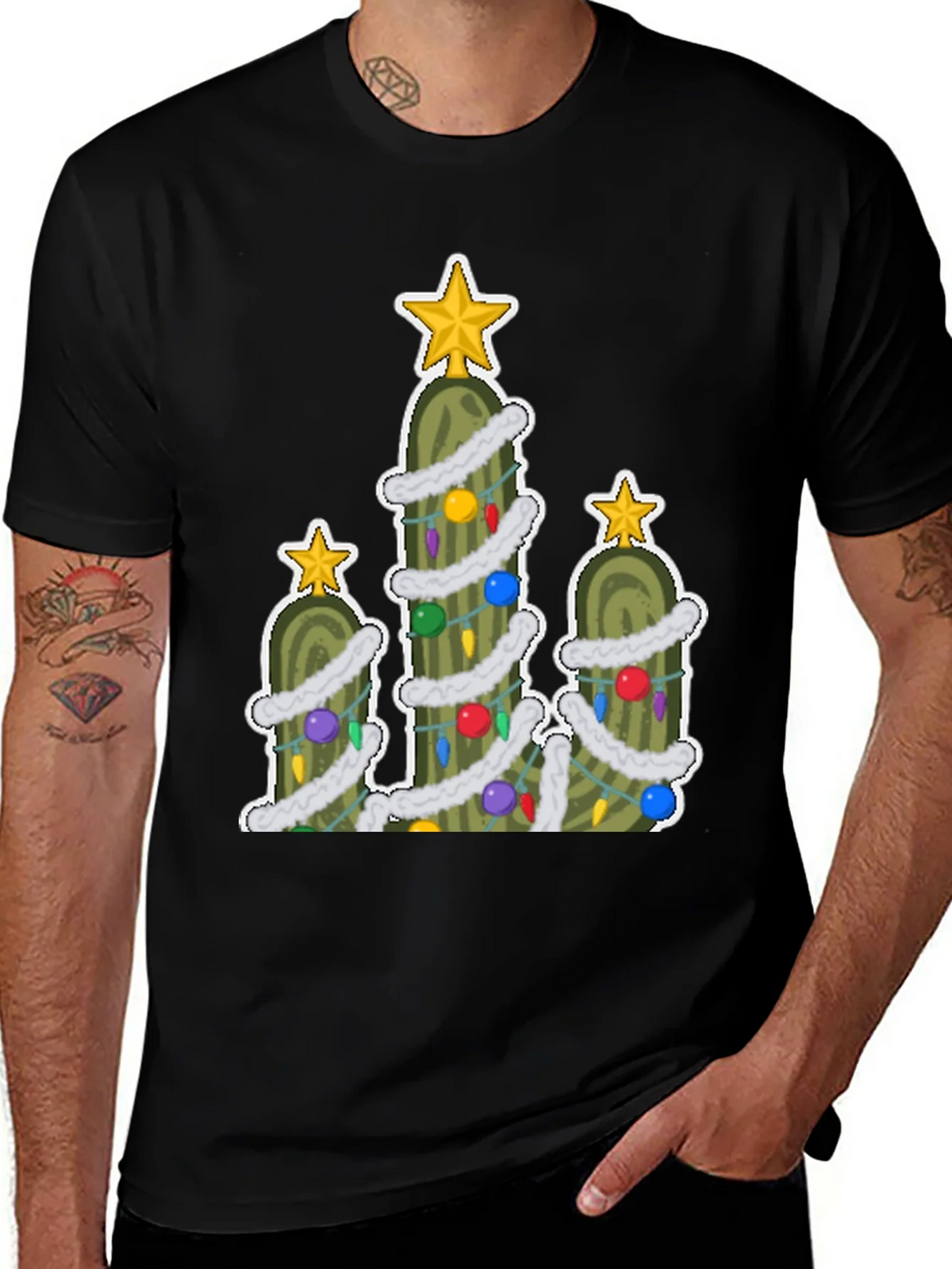 Pickle Christmas Tree T-Shirt - Holiday Fun! product image 1