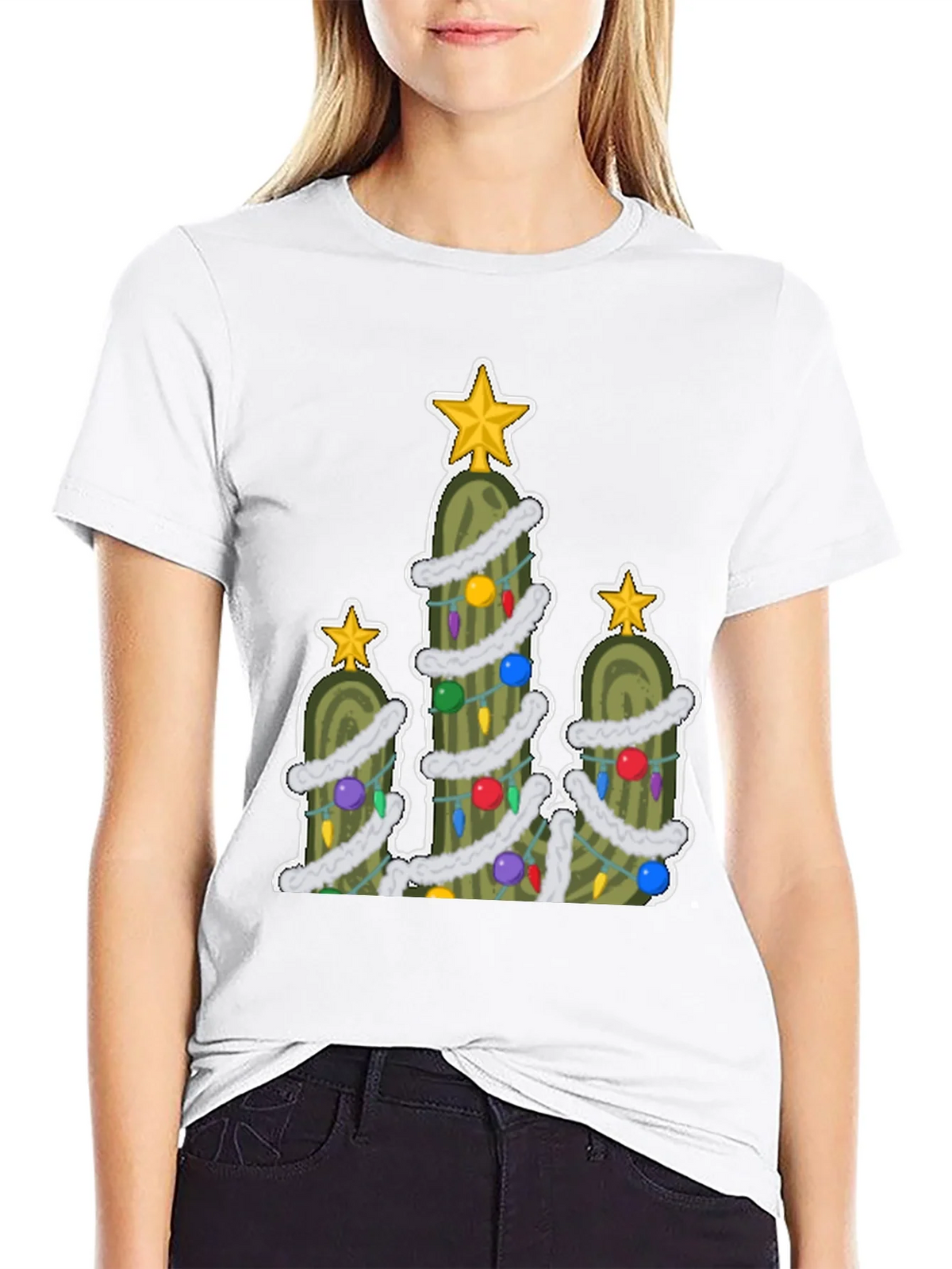 Pickle Christmas Tree T-Shirt - Holiday Fun! product image 11