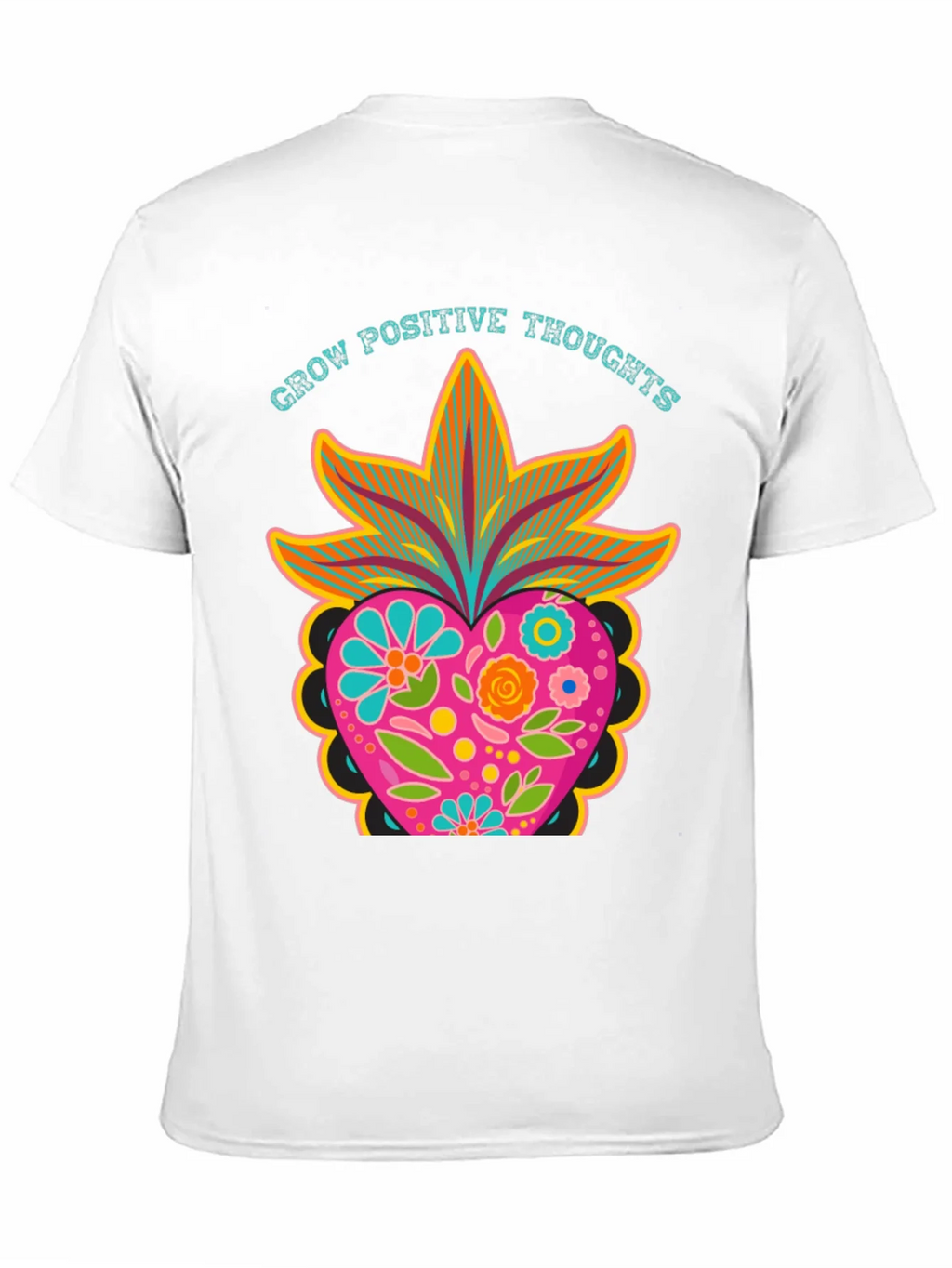 Grow Positive Thoughts Black Graphic Tee product image 2
