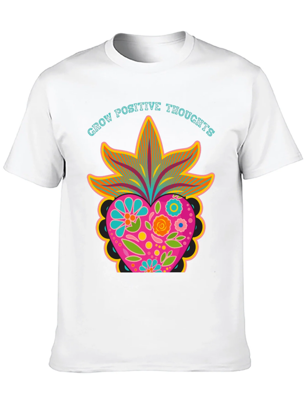 Grow Positive Thoughts Black Graphic Tee product image 12