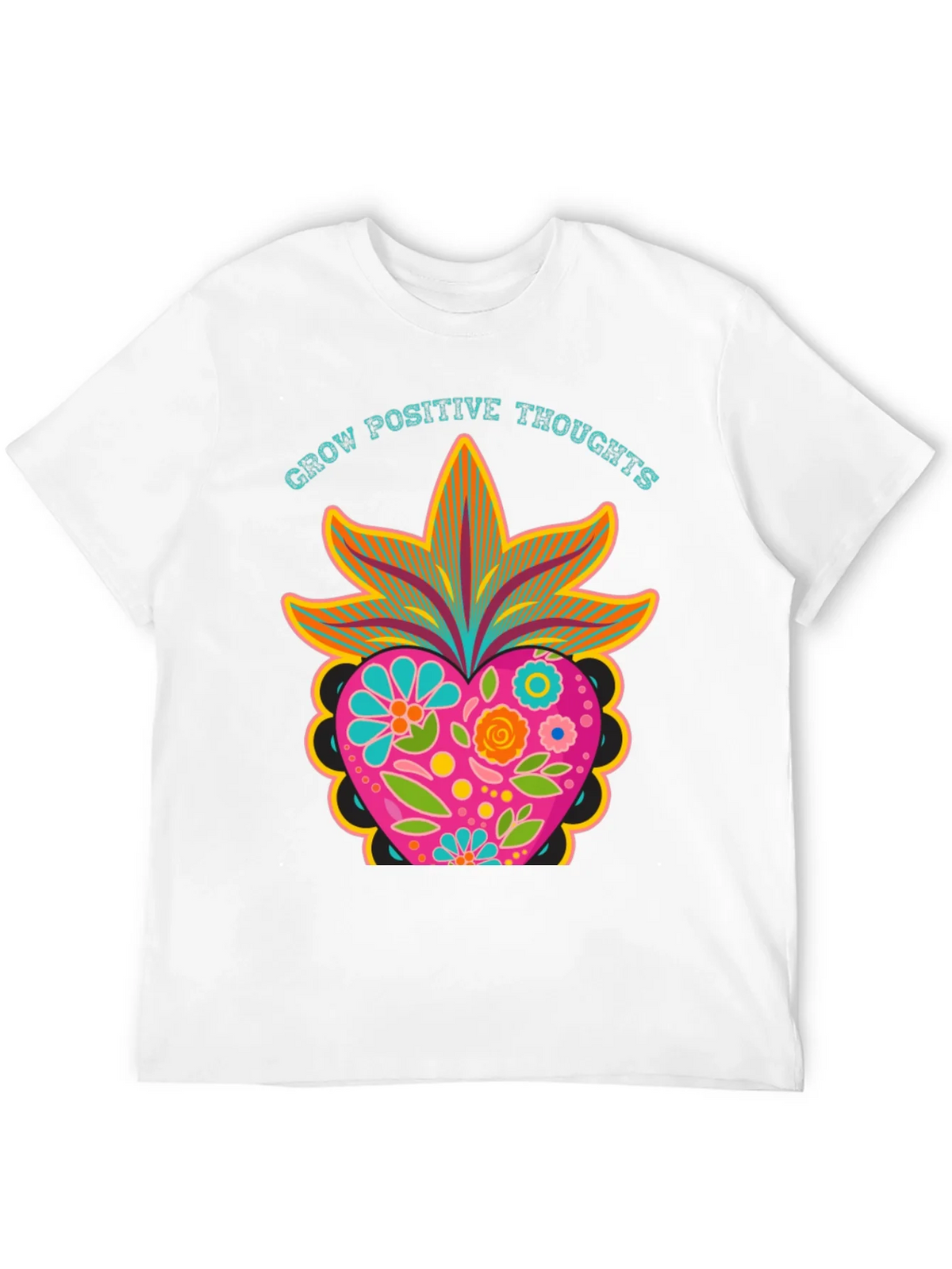 Grow Positive Thoughts Black Graphic Tee product image 3