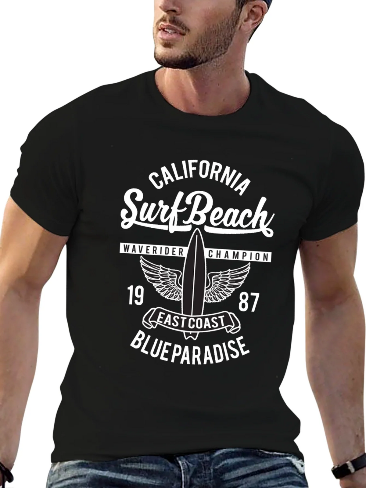 California Surf Beach Graphic T-Shirt product image 9