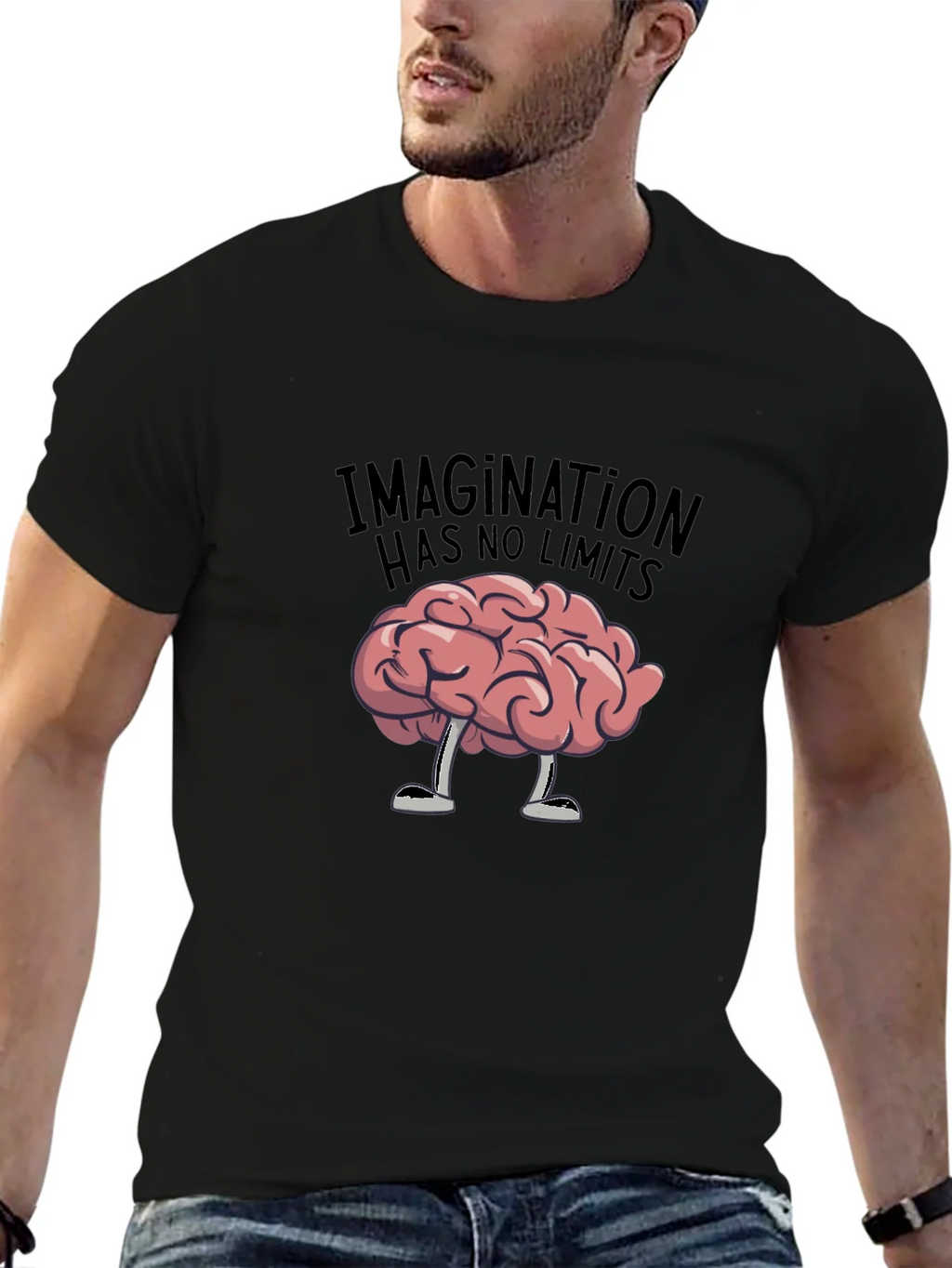 Imagination Has No Limits Brain Graphic Tee product image 9