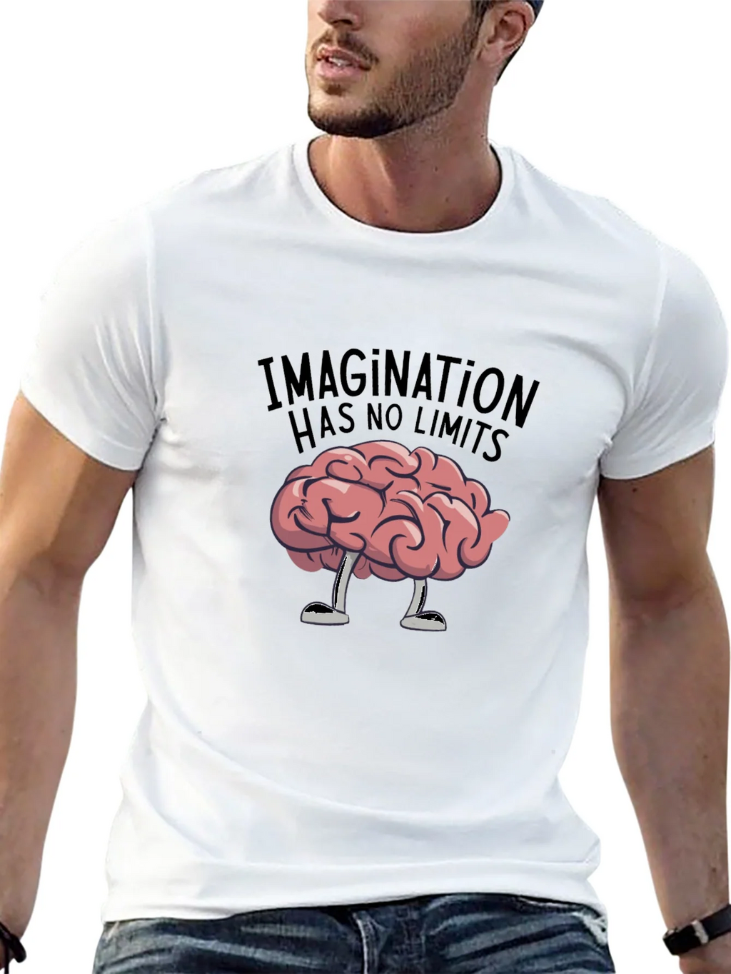 Imagination Has No Limits Brain Graphic Tee product image 4