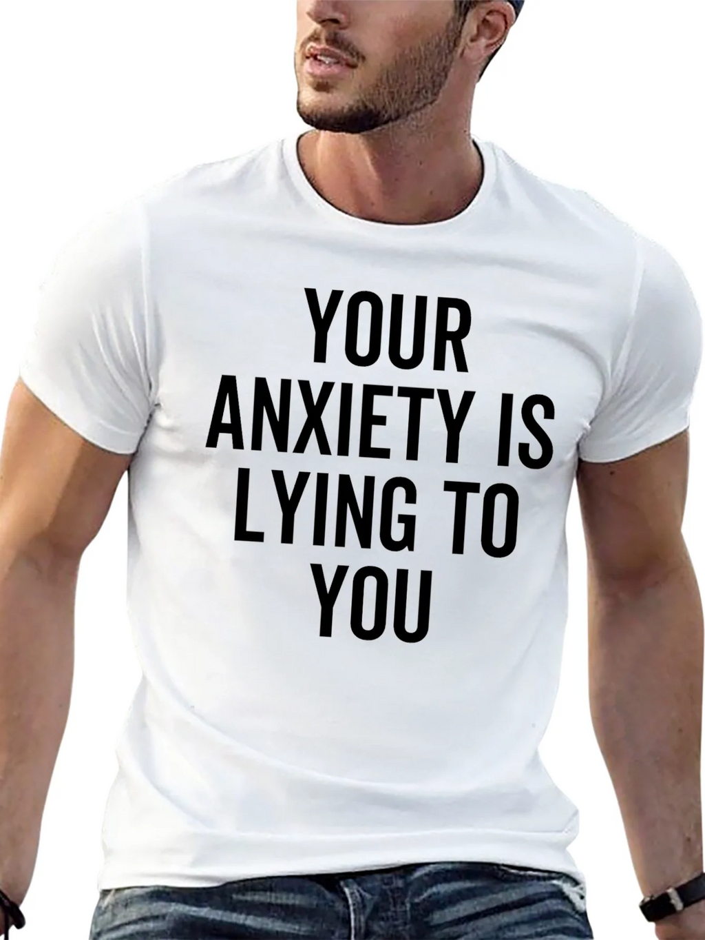 Anxiety Awareness Graphic Tee - Black Cotton T-Shirt product image 4
