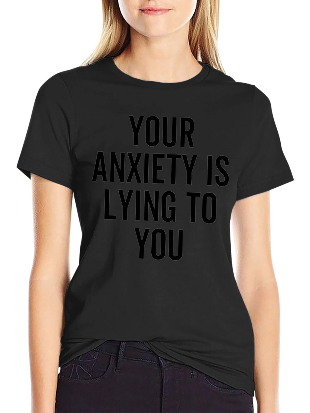 Anxiety Awareness Graphic Tee - Black Cotton T-Shirt product image 5