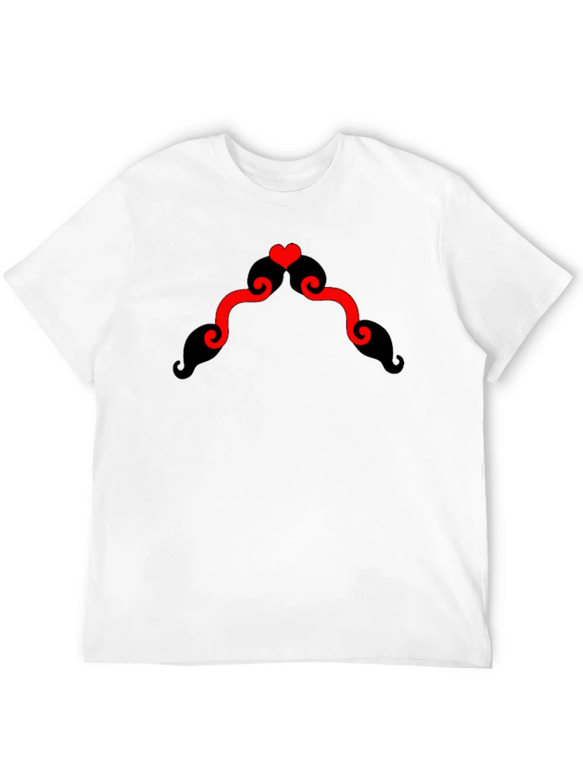 Heart Mustache Black T-Shirt product image 3