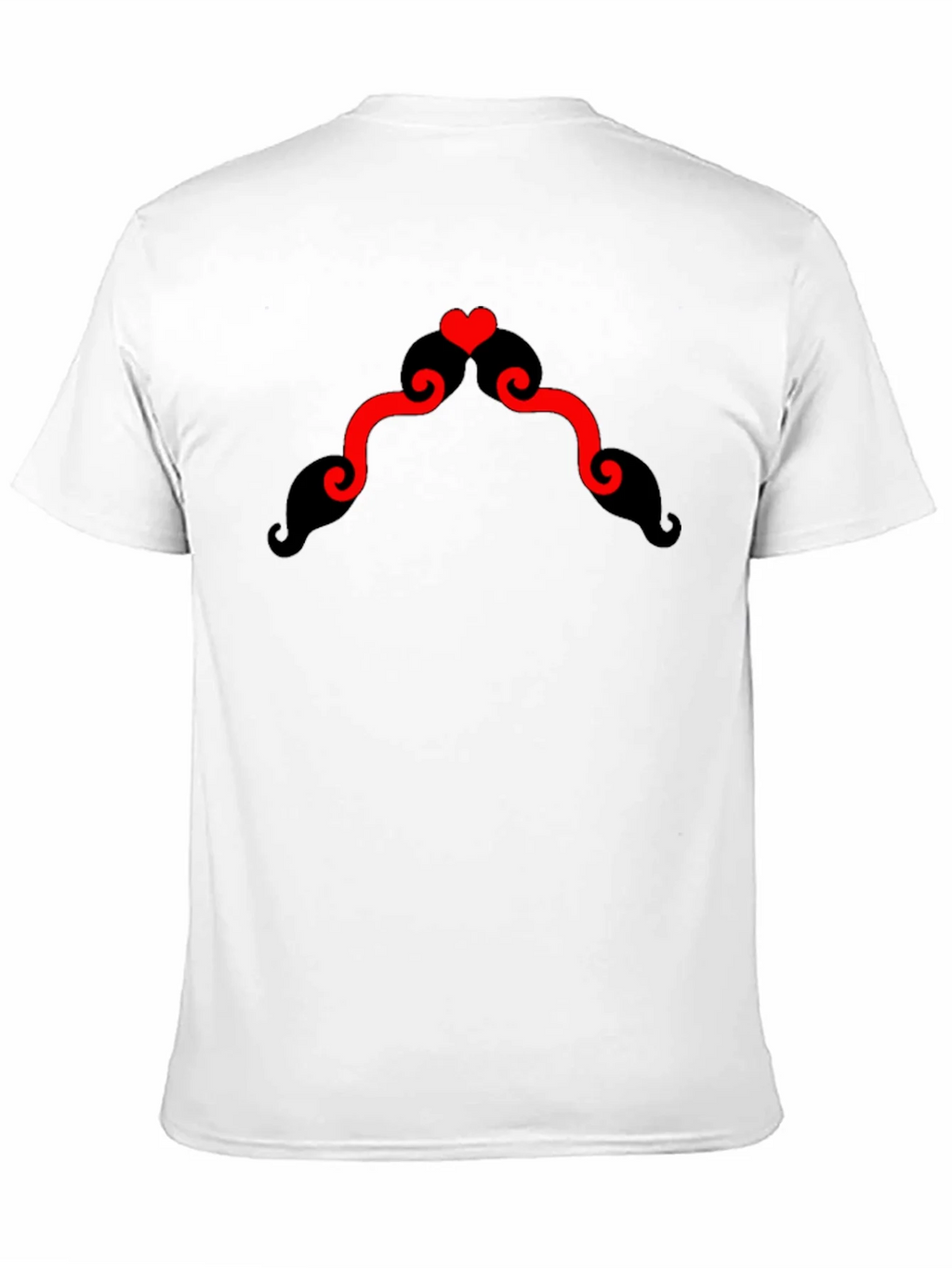 Heart Mustache Black T-Shirt product image 2