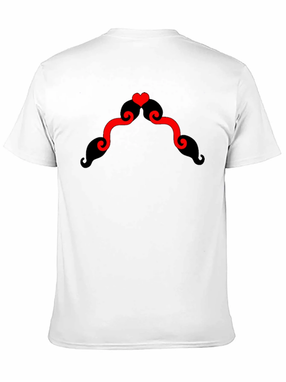Heart Mustache Black T-Shirt product image 2