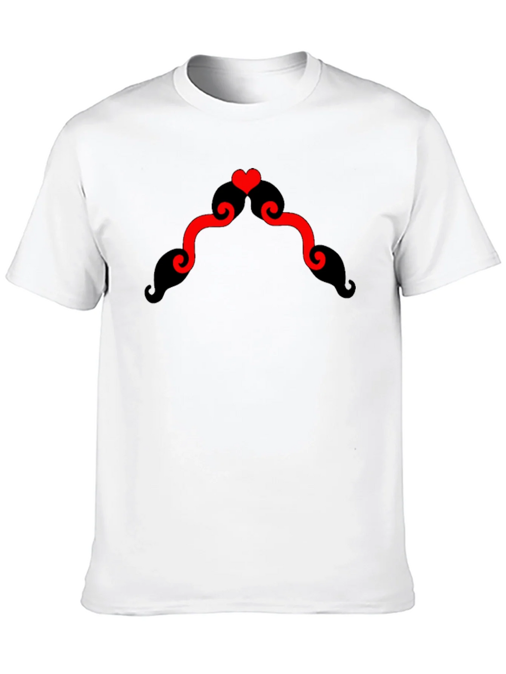 Heart Mustache Black T-Shirt product image 12
