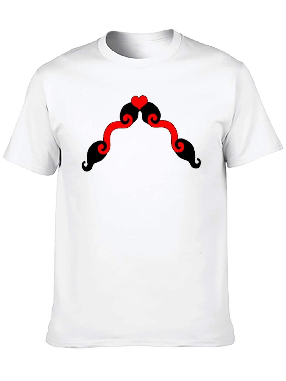 Heart Mustache Black T-Shirt product image 12