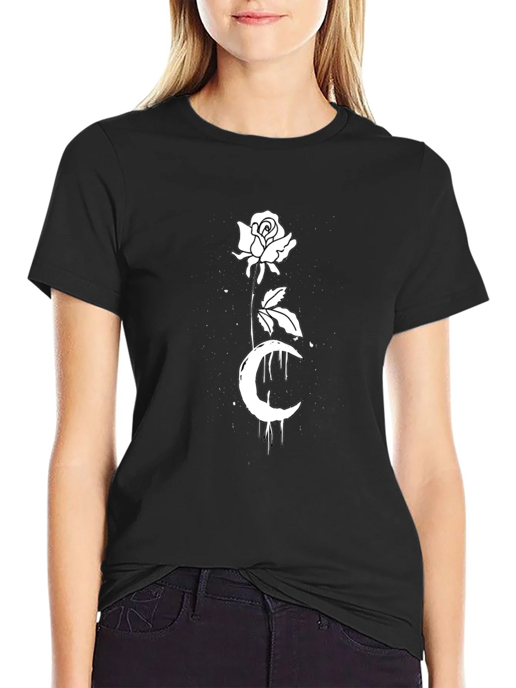 Rose Moon Graphic Tee - Black product image 5