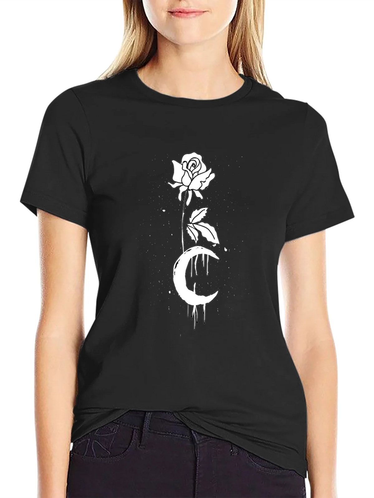 Rose Moon Graphic Tee - Black product image 5