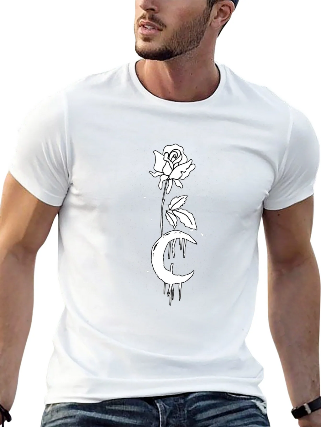 Rose Moon Graphic Tee - Black product image 4