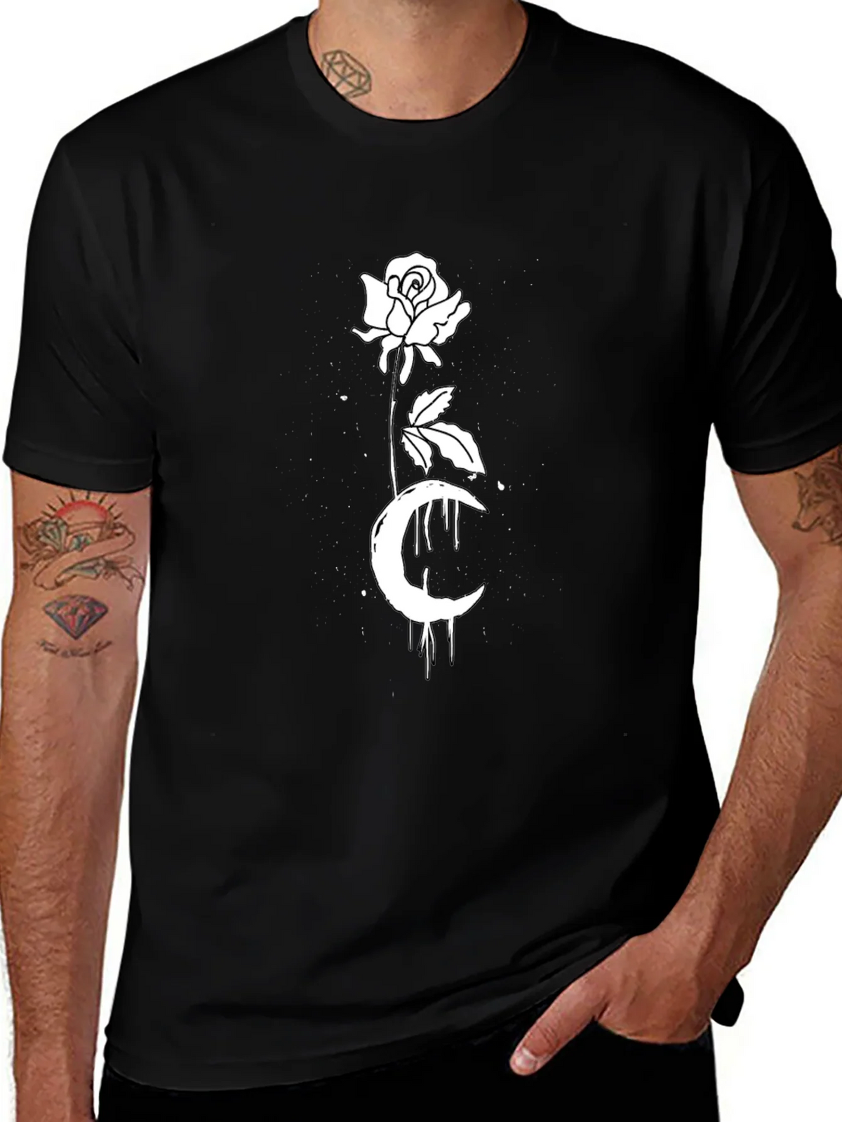 Rose Moon Graphic Tee - Black product image 1