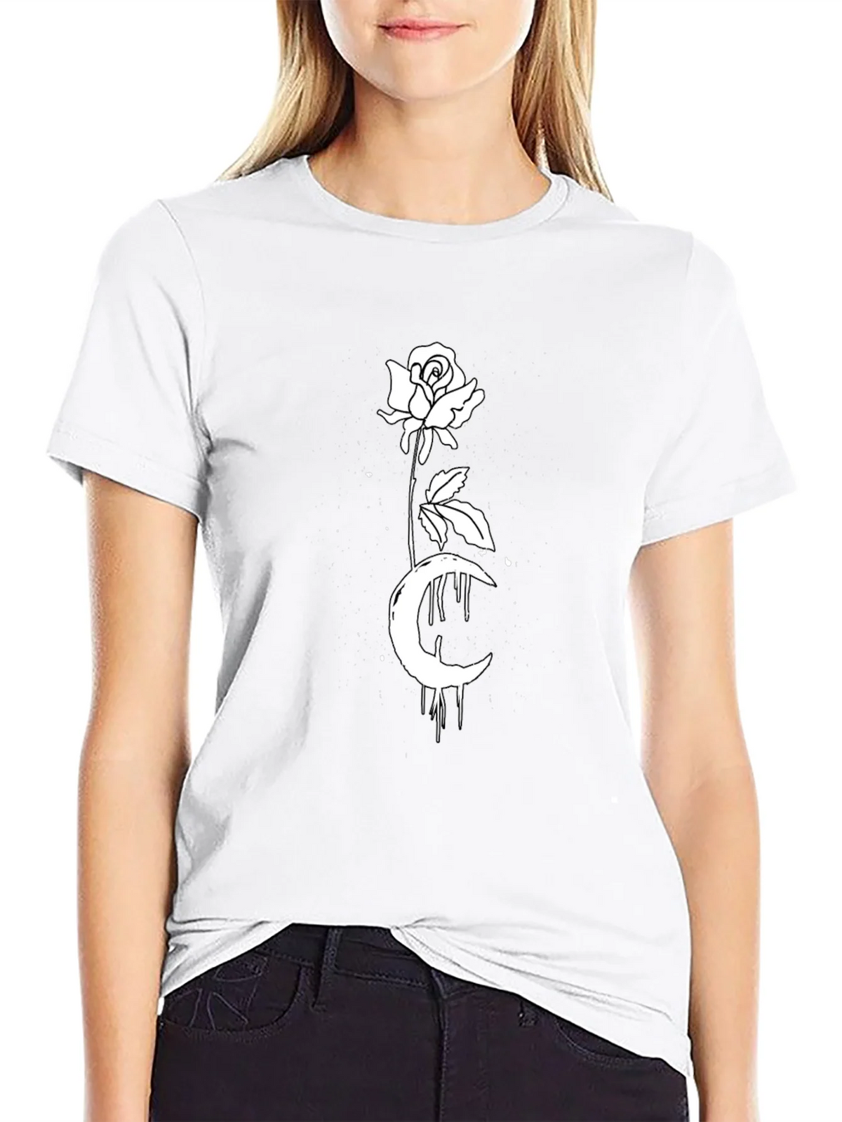 Rose Moon Graphic Tee - Black product image 11