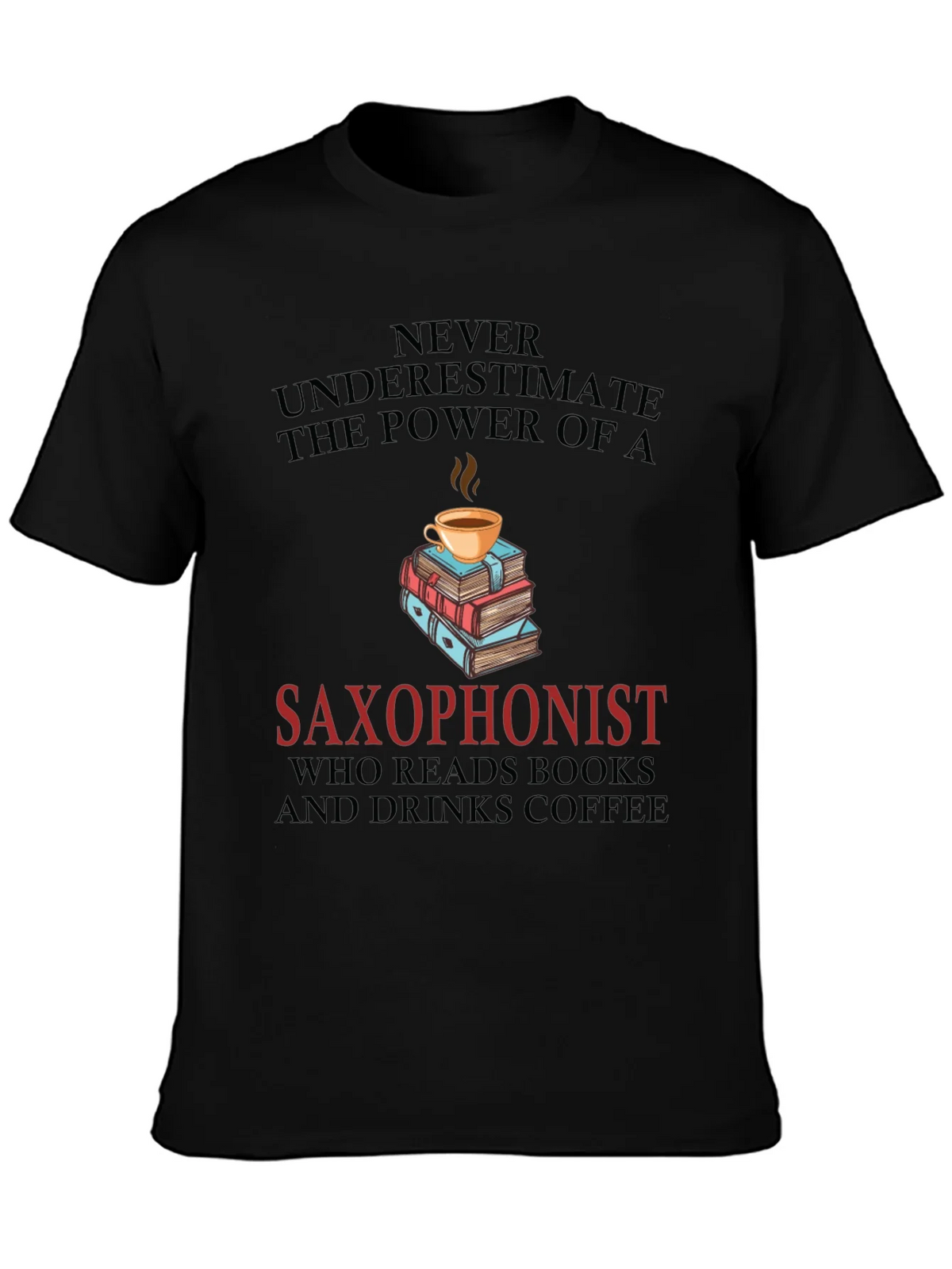 Saxophonist Coffee & Books Graphic Tee product image 6