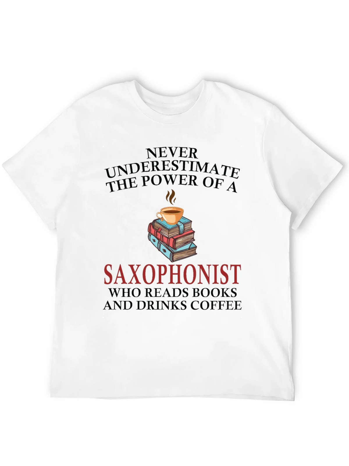 Saxophonist Coffee & Books Graphic Tee product image 3