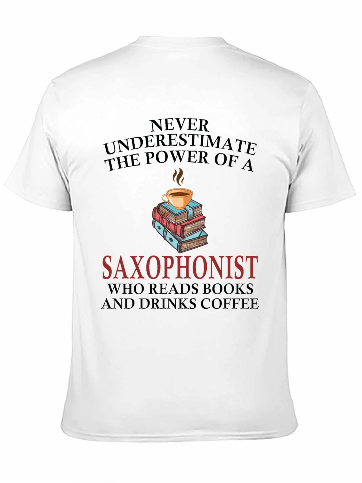 Saxophonist Coffee & Books Graphic Tee product image 2