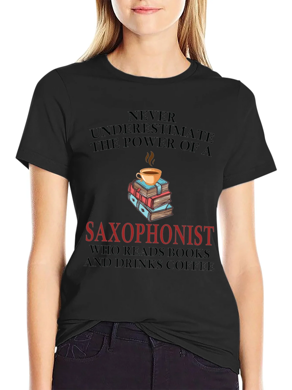 Saxophonist Coffee & Books Graphic Tee product image 5