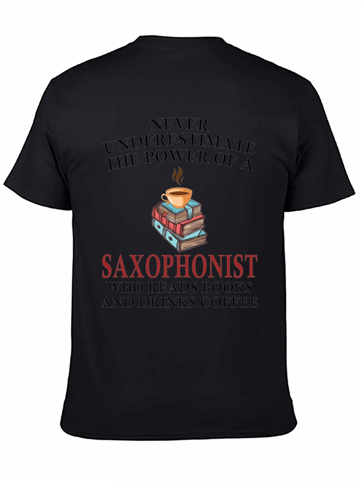 Saxophonist Coffee & Books Graphic Tee product image 7