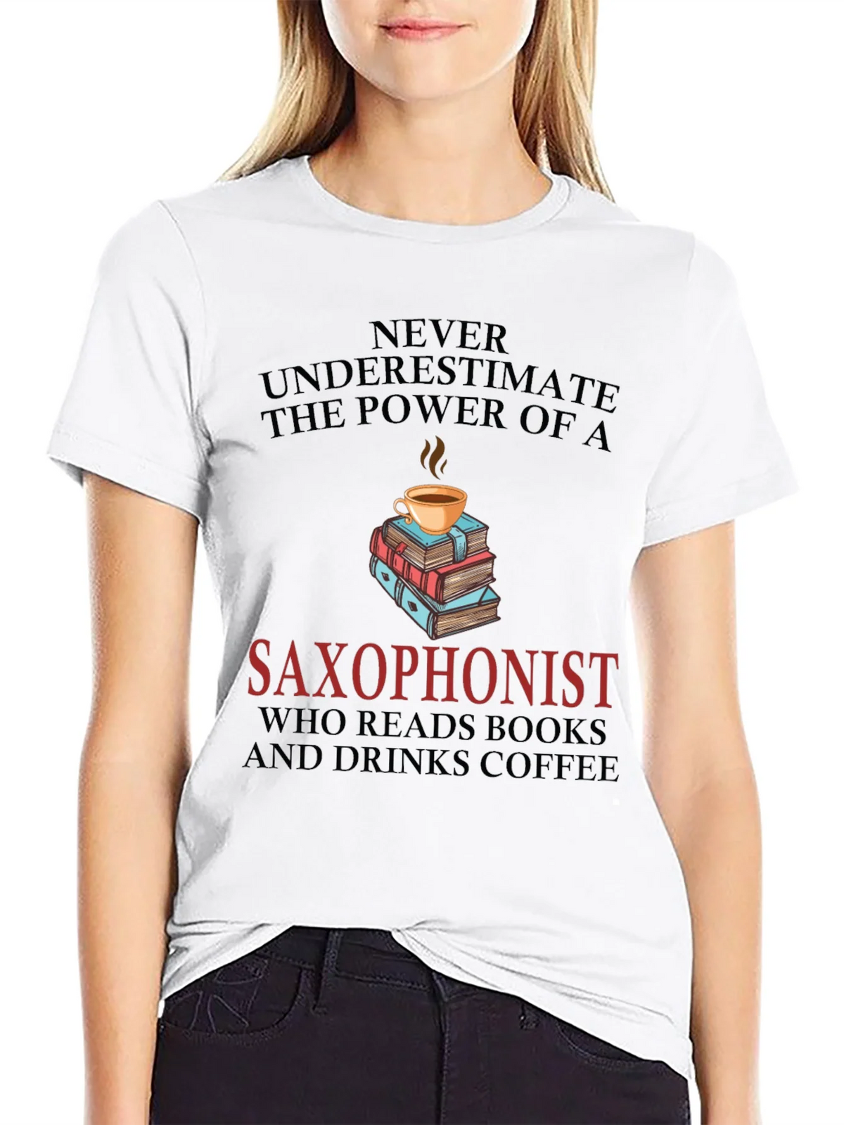 Saxophonist Coffee & Books Graphic Tee product image 11