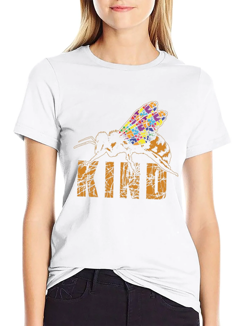 Be Kind Bee Autism Puzzle T-Shirt product image 8