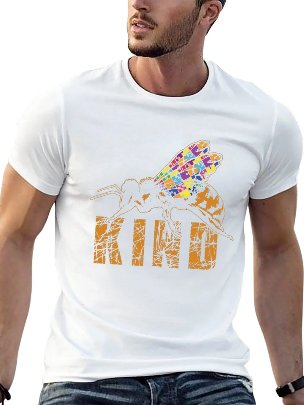 Be Kind Bee Autism Puzzle T-Shirt product image 12