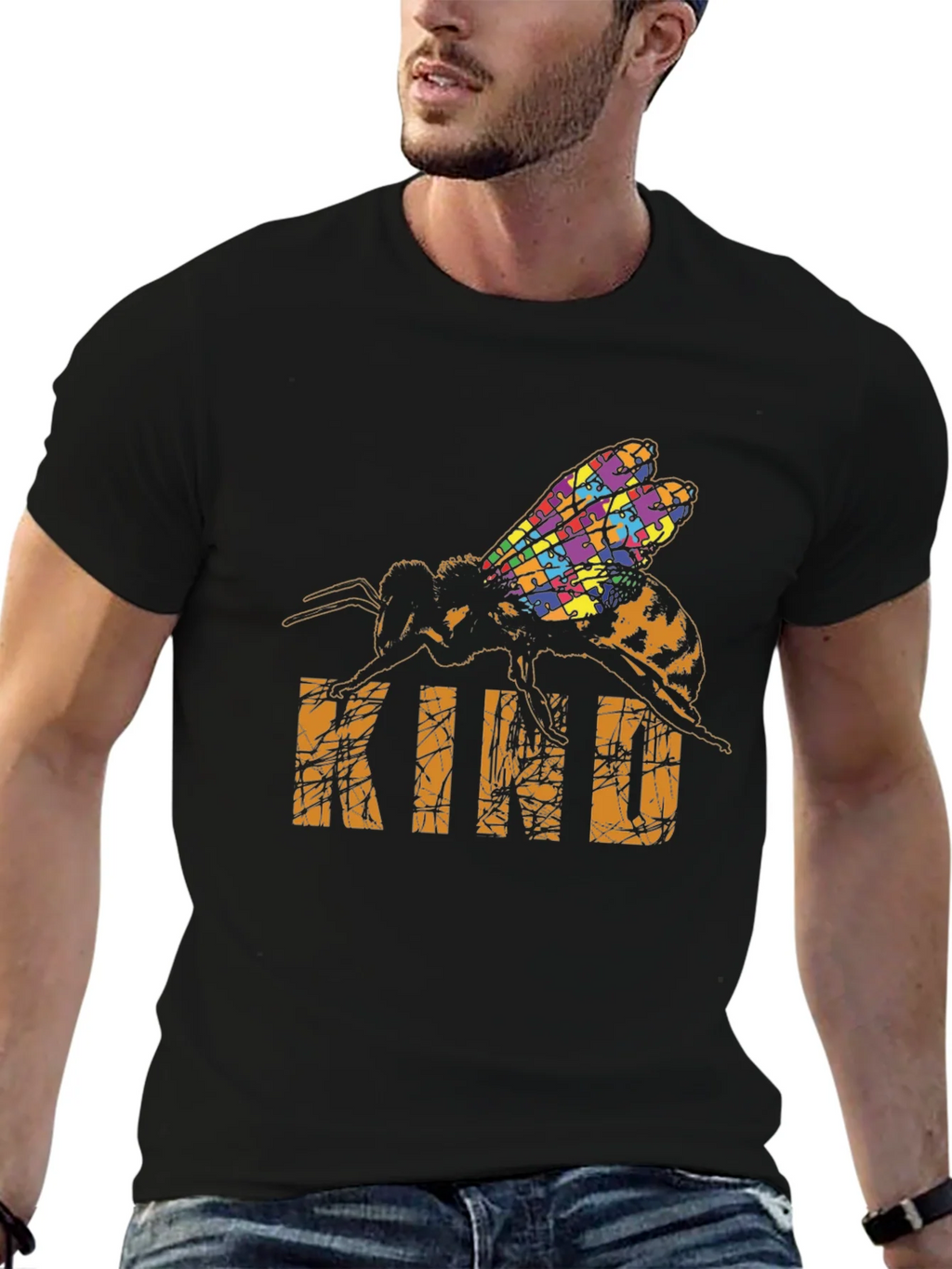 Be Kind Bee Autism Puzzle T-Shirt product image 6