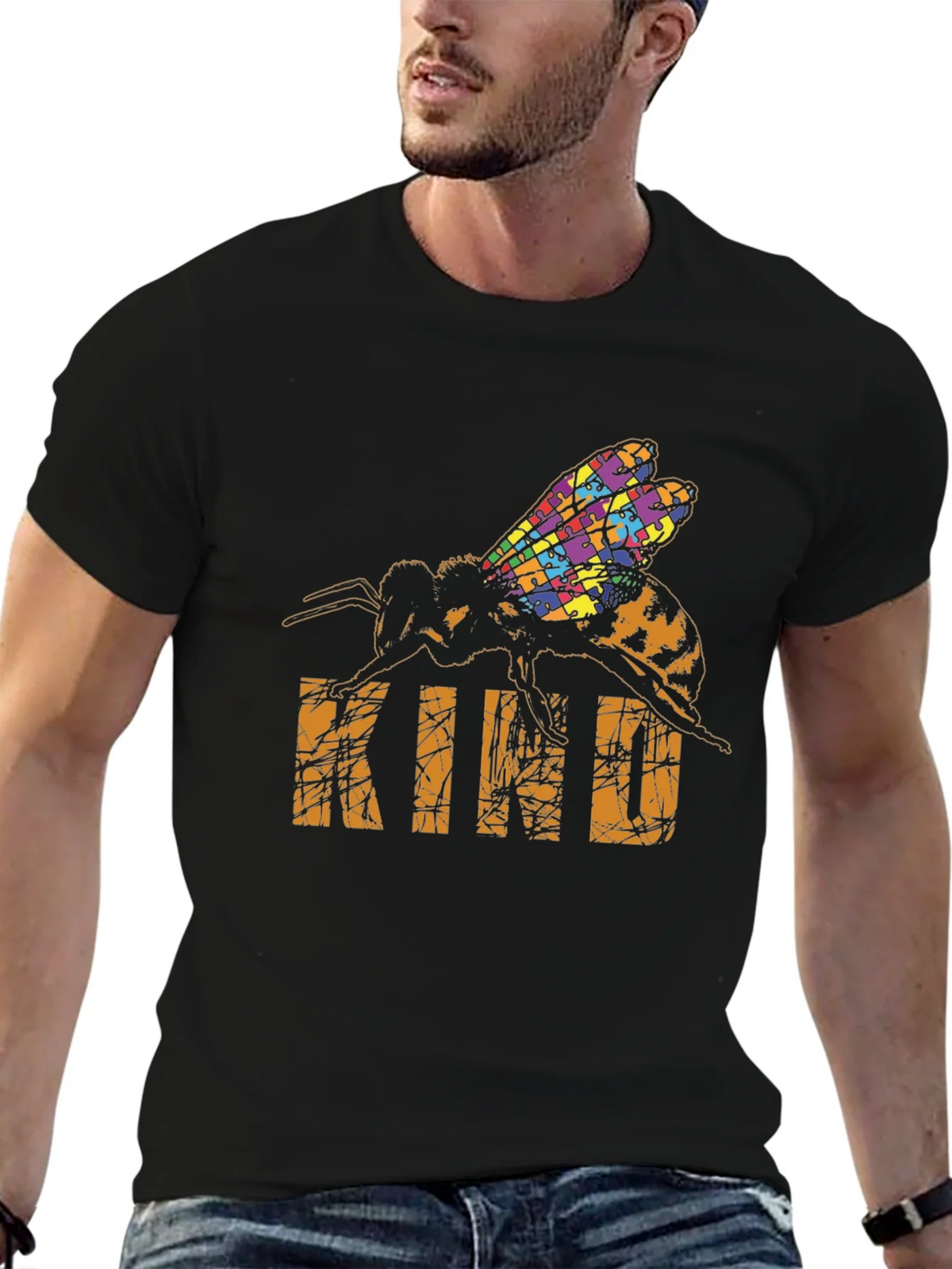 Be Kind Bee Autism Puzzle T-Shirt product image 6